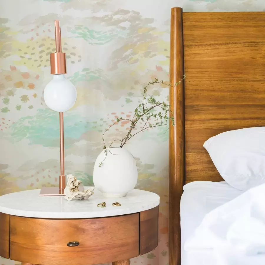 Fototapet Světlé pastelové tahy štětcem na téměř bílém pozadí a00999