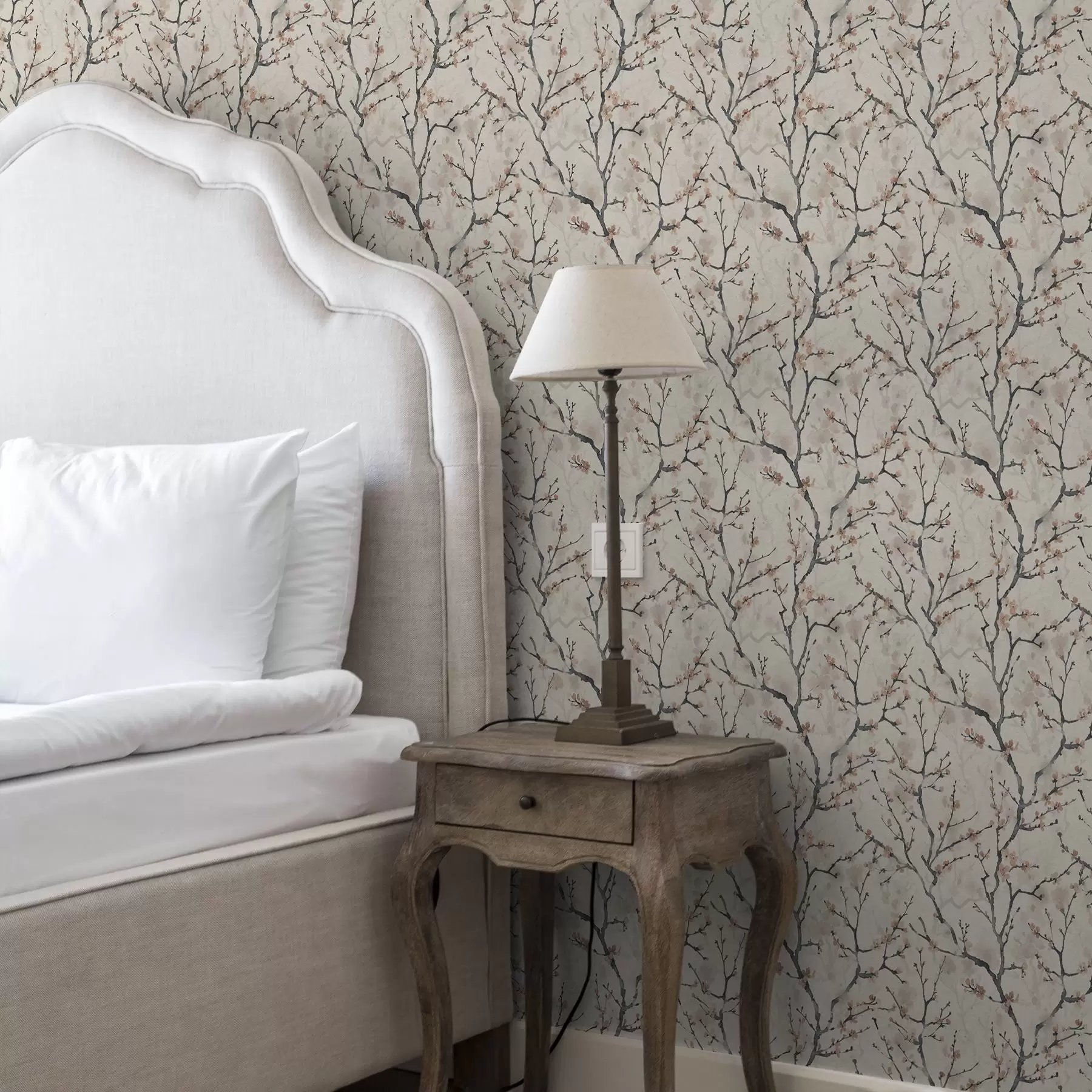 Fototapet Akvarelové větve sakury na světlém pozadí a01033