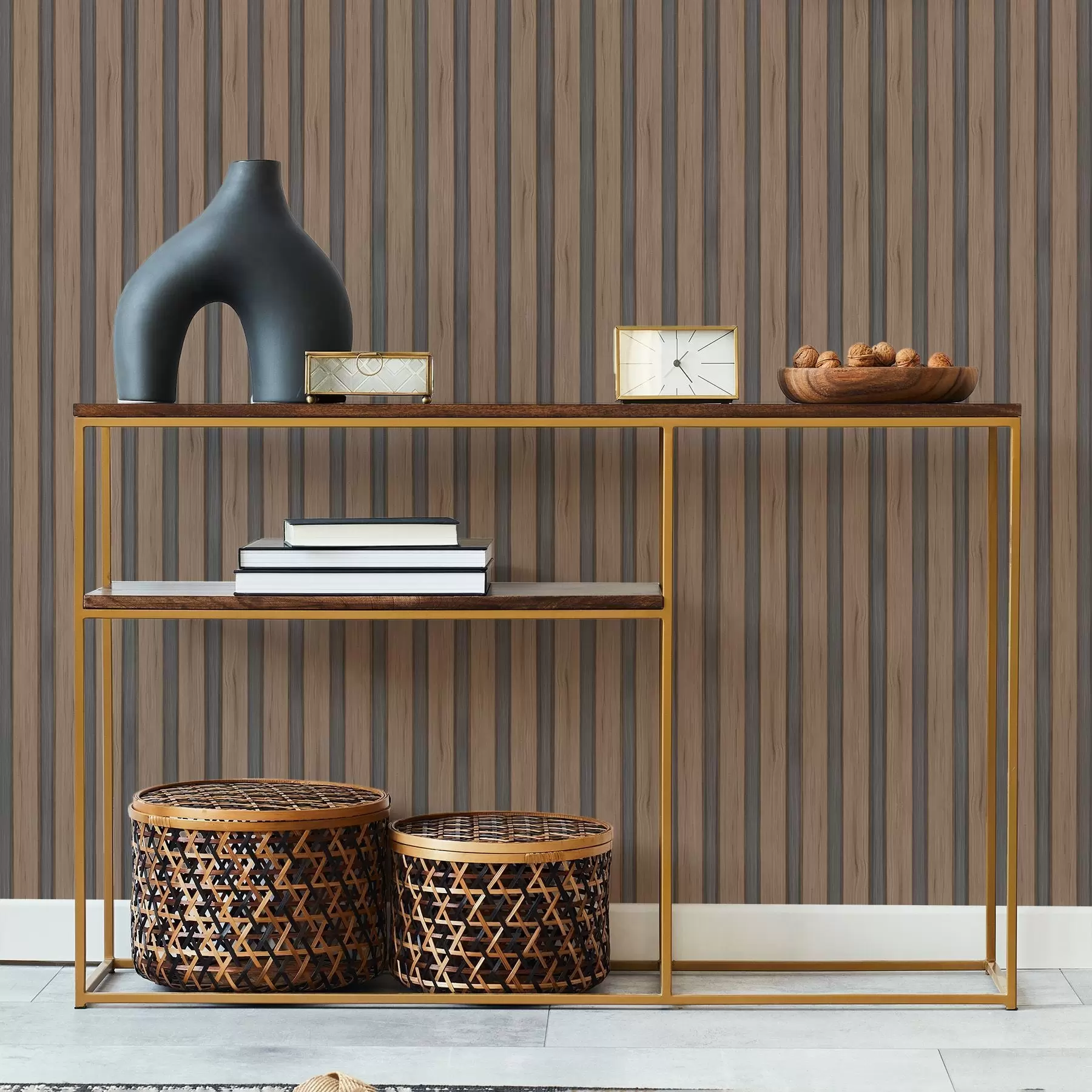 Fototapet Vertikální dřevěné lamely s tmavými vložkami a01054