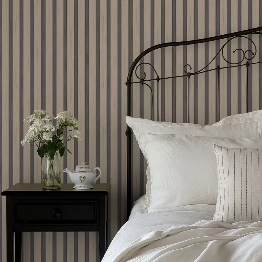 Fototapet Béžové dřevěné prkna s tmavými svislými pruhy a01054v2