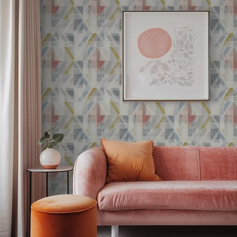 Fototapet Geometrický vzor s červeným diamantem uprostřed a01055