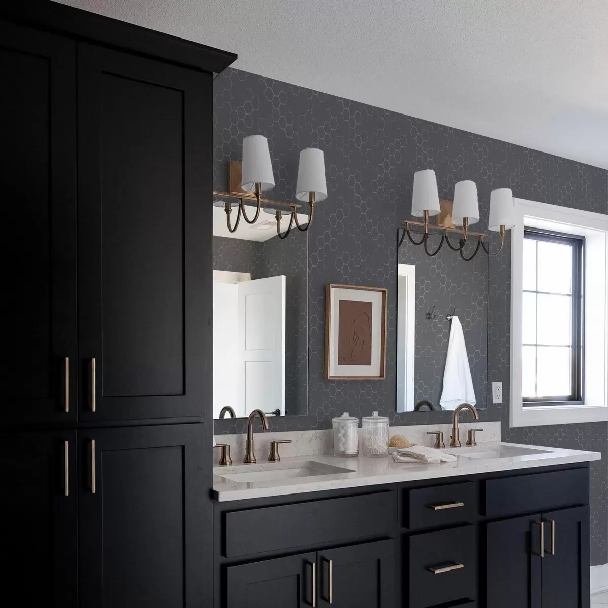 Tapety Tmavý grafitový vzor voštiny s hloubkou a01061v1