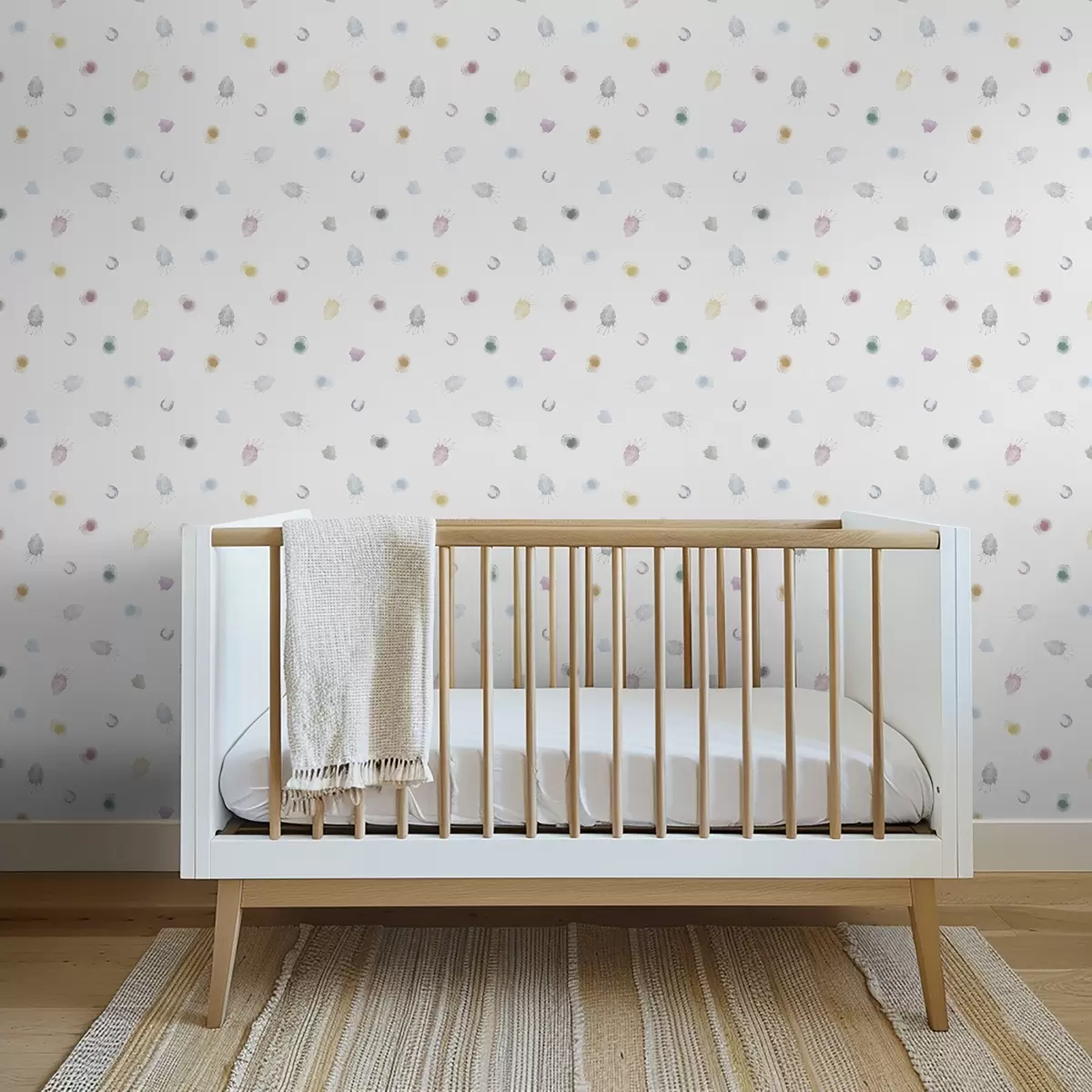 Tapety Velké barevné akvarelové skvrny na bílém papíře a01062