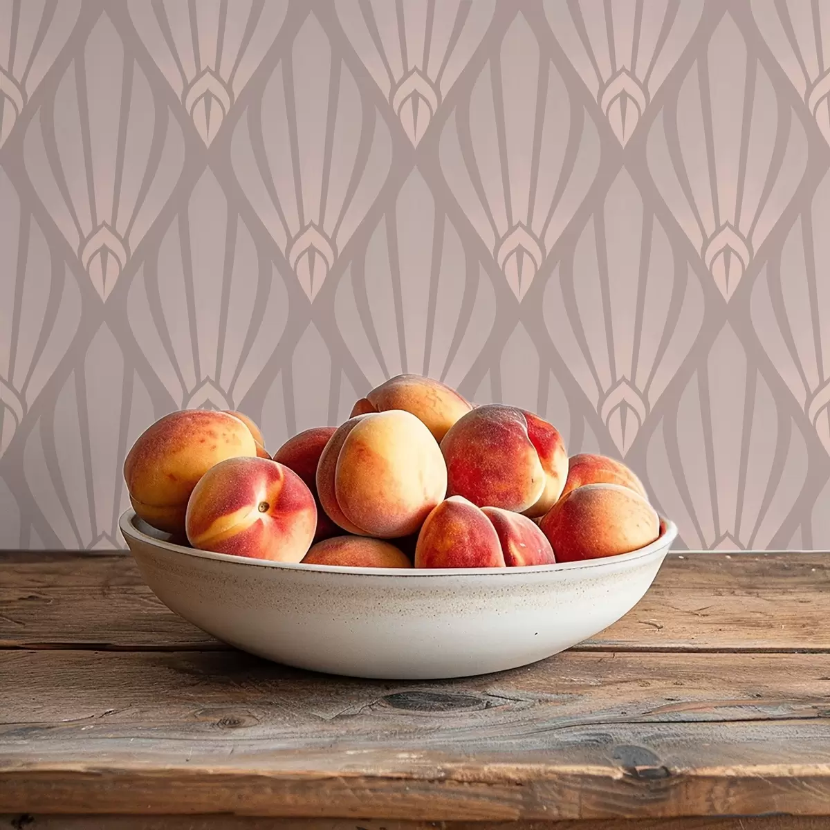 Tapety Pudrově béžový Art Deco s jemnými vějířky a01064v1