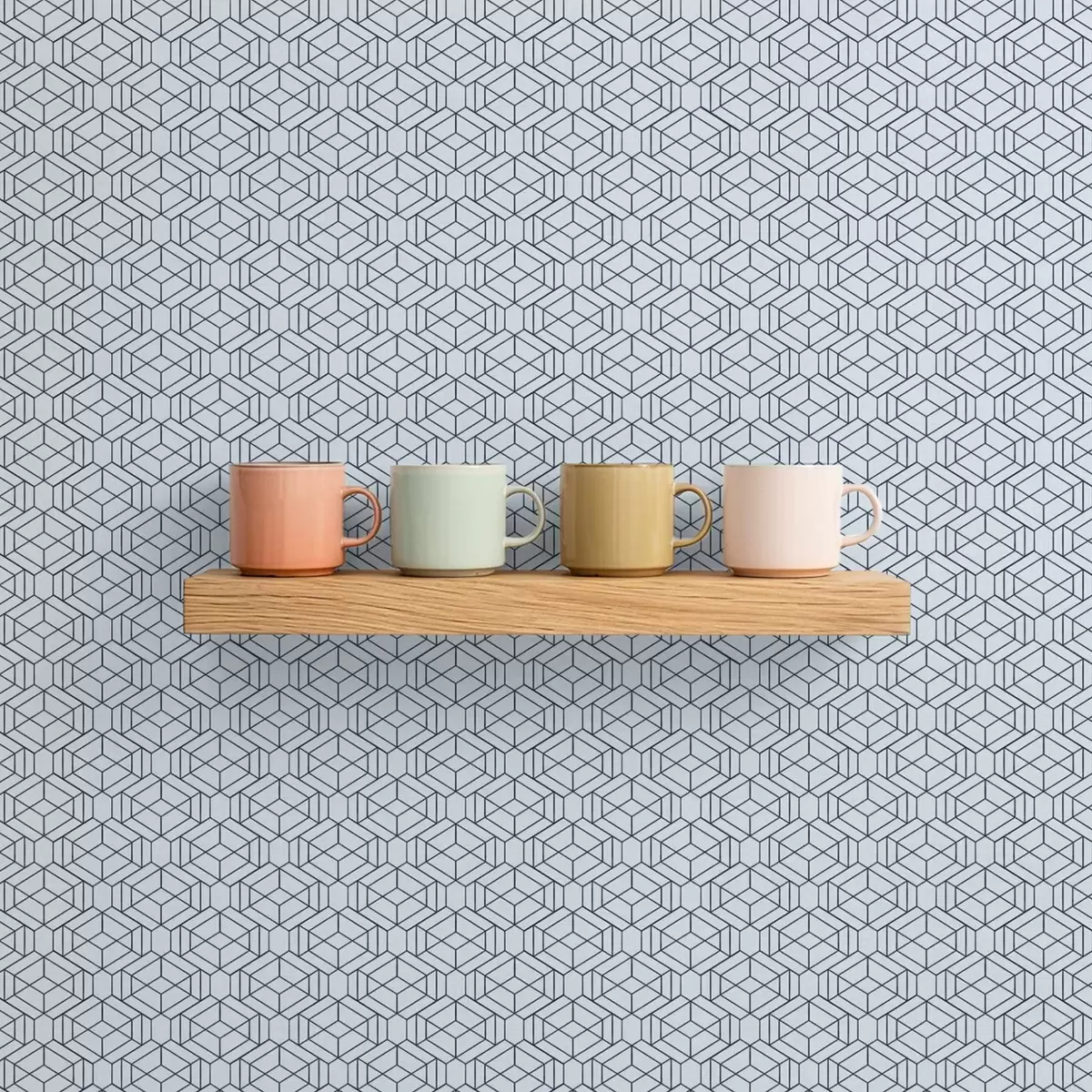 Tapety Světle modrý geometrický vzor kostky a01066