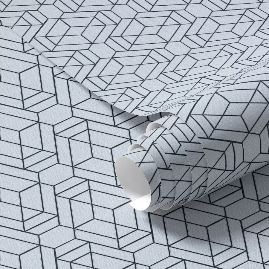 Fototapet Světle modrý geometrický vzor kostky a01066