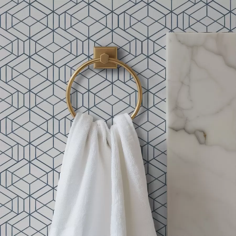 Fototapet Bílé pozadí s modrými trojrozměrnými geometrickými kostkami a01067