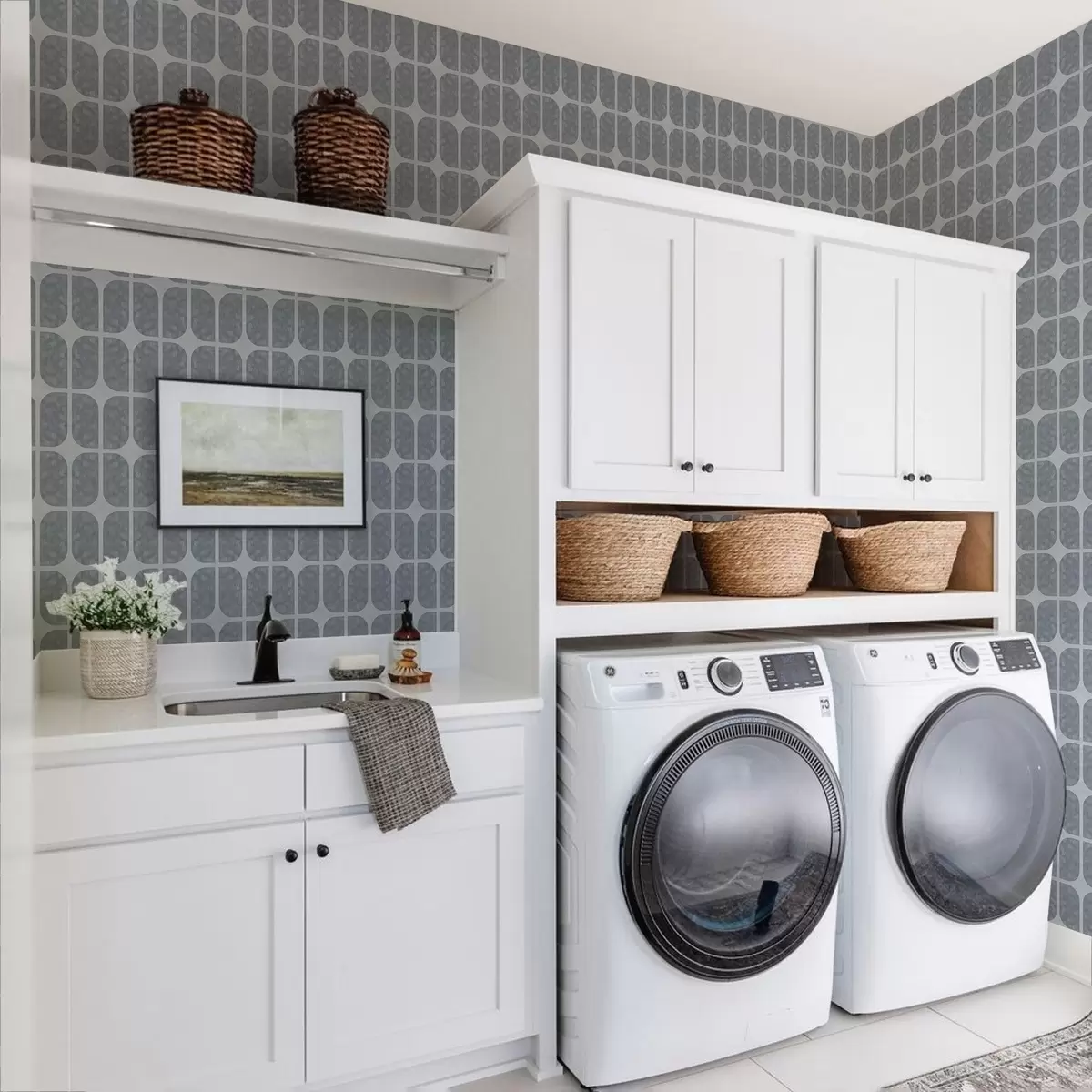 Tapety Šedá mozaika s obdélníkovými oblouky a jemnou texturou a01068