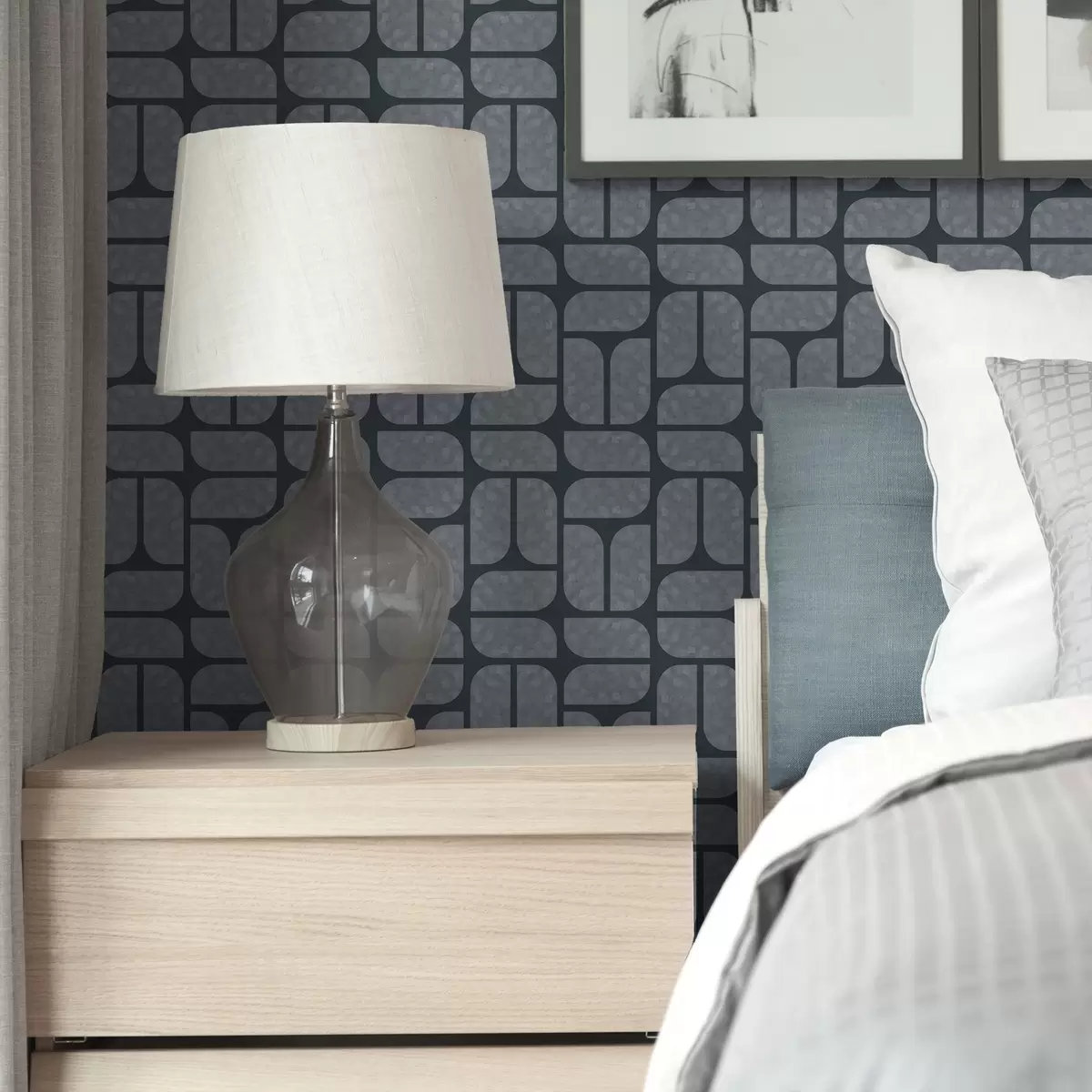 Tapety Tmavé pozadí se šedou mozaikou zaoblených modulů a01069v1