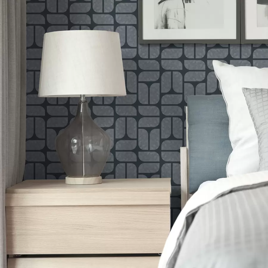 Fototapet Tmavé pozadí se šedou mozaikou zaoblených modulů a01069v1