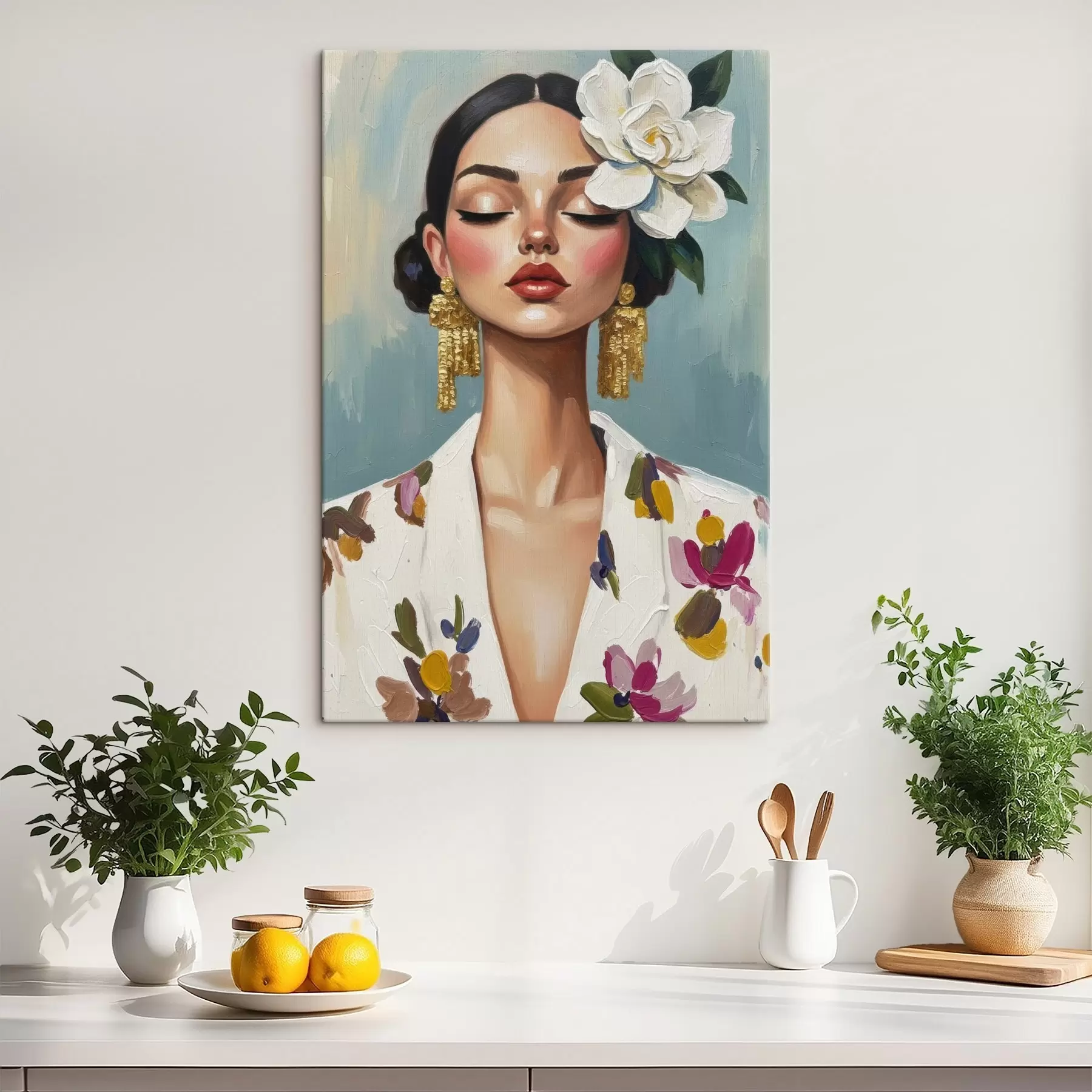 Obraz Dívka s květinou ve vlasech Č. s46852