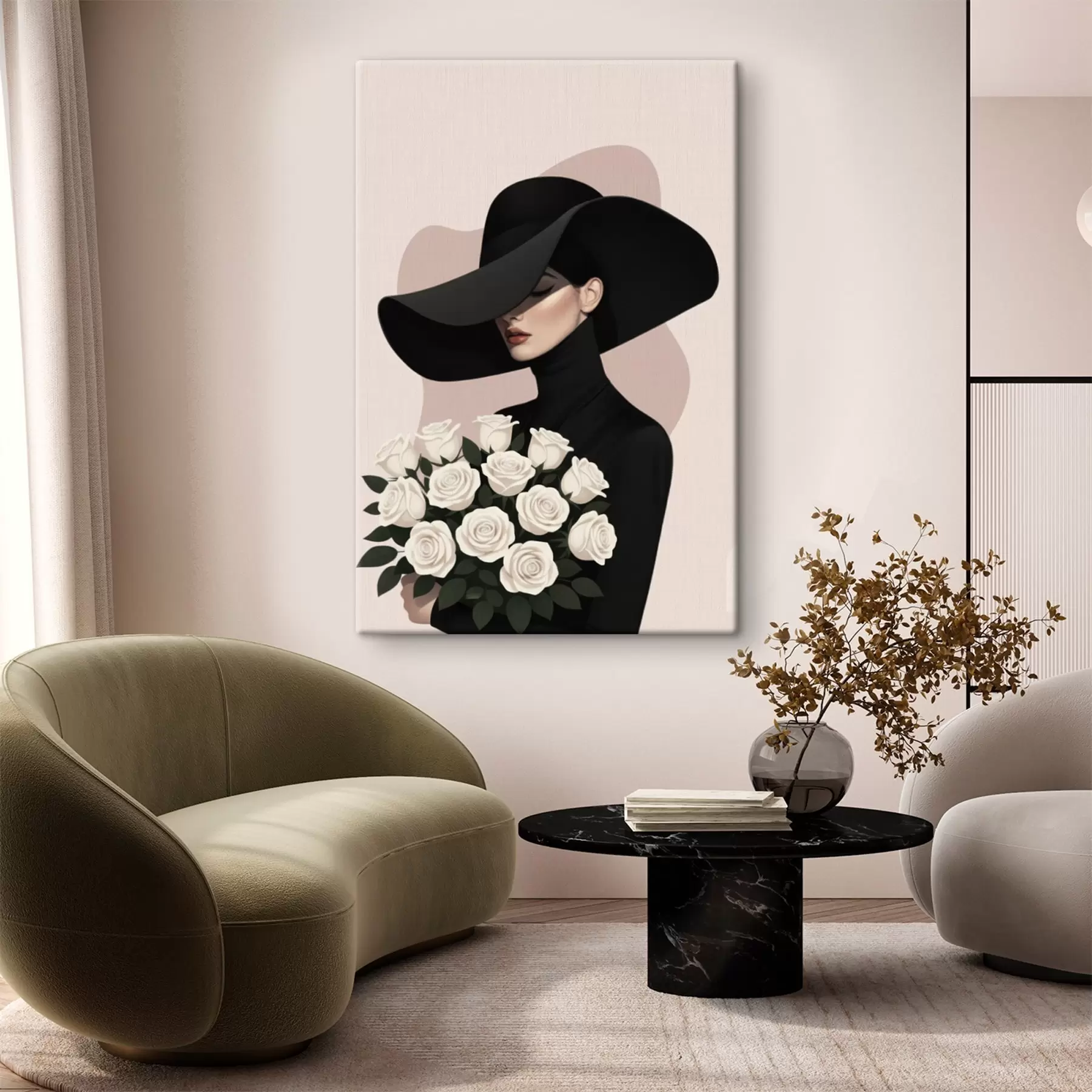 Obraz Dívka s kyticí růží Č. s46854