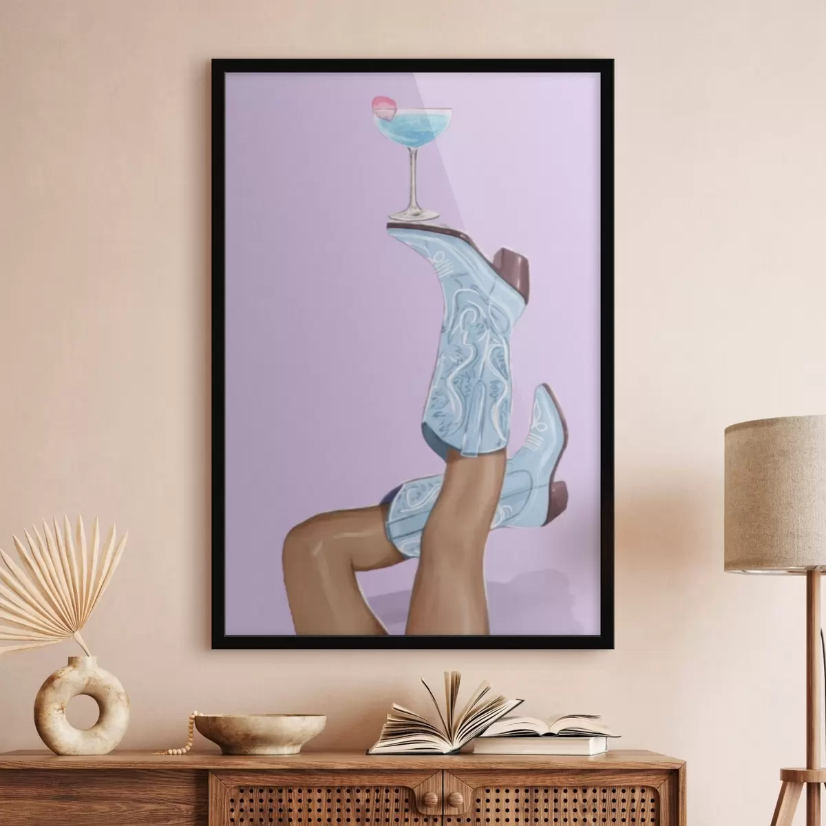 Poster Modré boty se skleněnou f46845