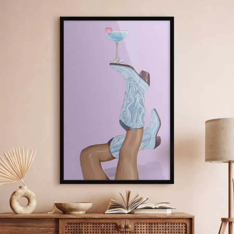 Fototapet Modré boty se skleněnou f46845