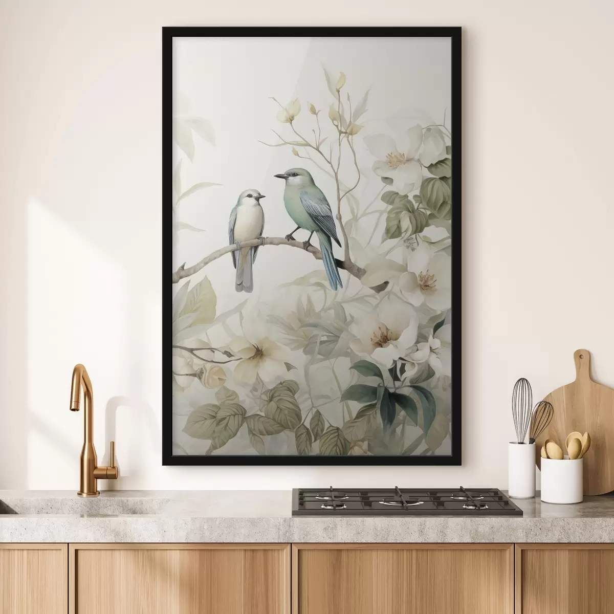 Poster Dva ptáci na jasmínových větvích f46896