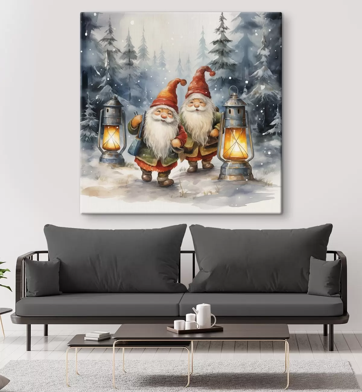 Obraz Novoroční skřítci, imitace akvarelu Č. s46970