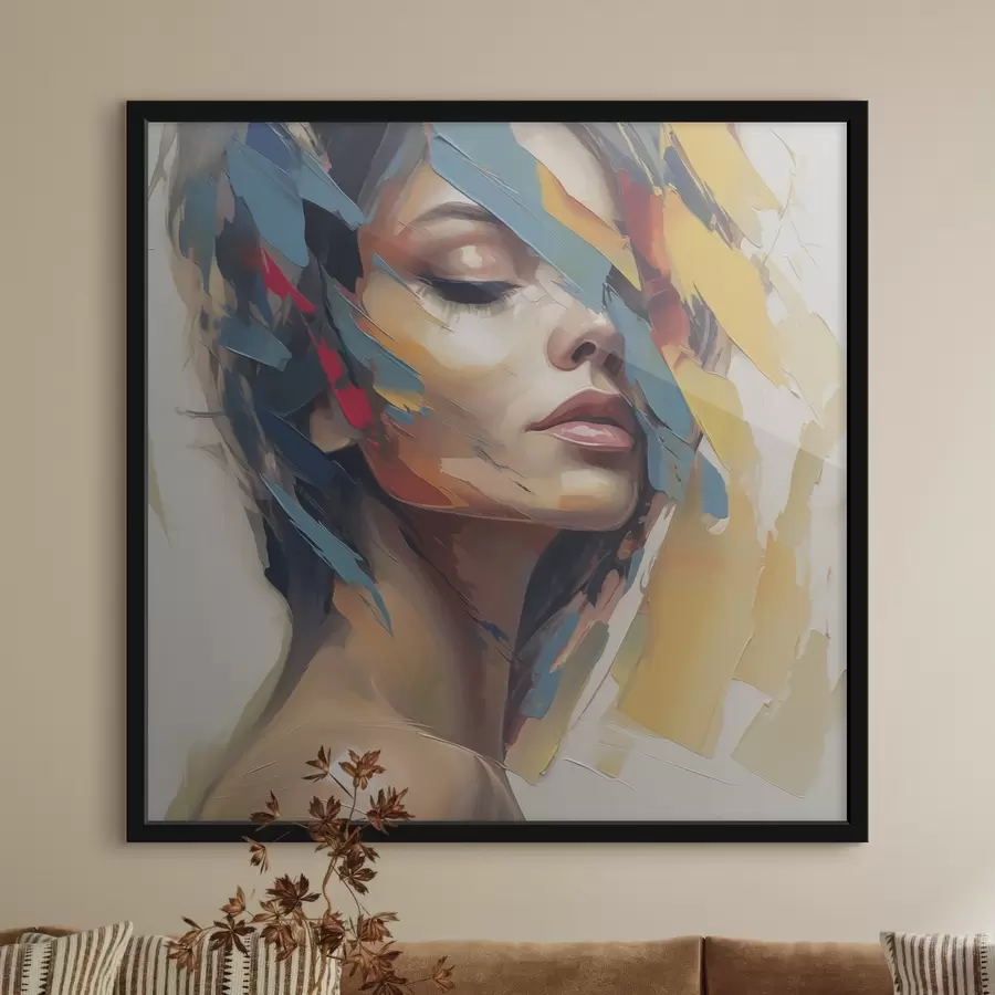 Fototapet Abstraktní ženský portrét napodobující malbu f46918