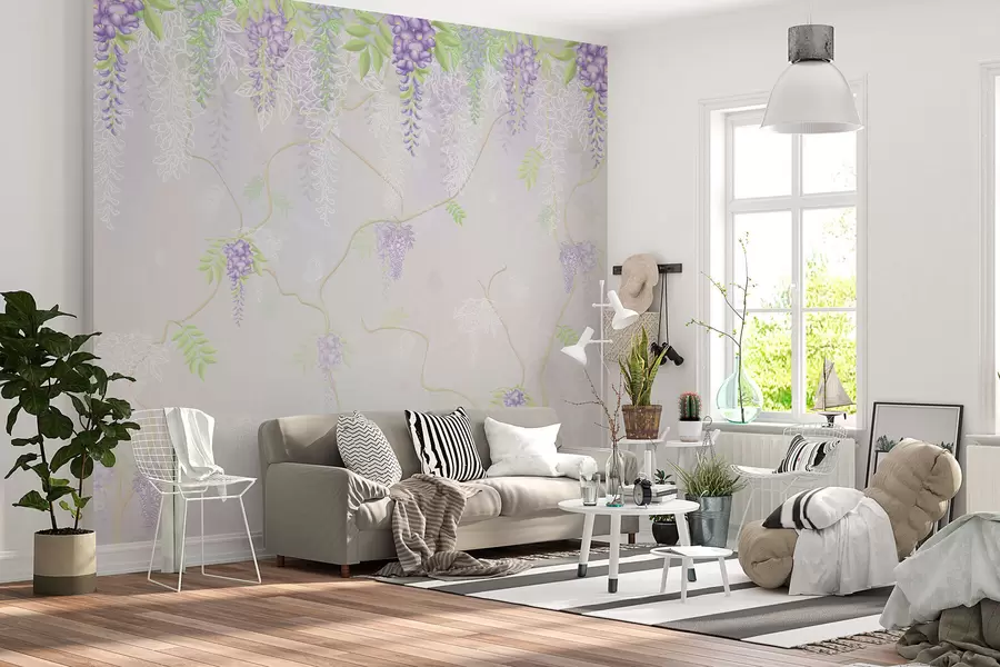 Fototapet Elegantní květinový vzor v pastelových odstínech w01685