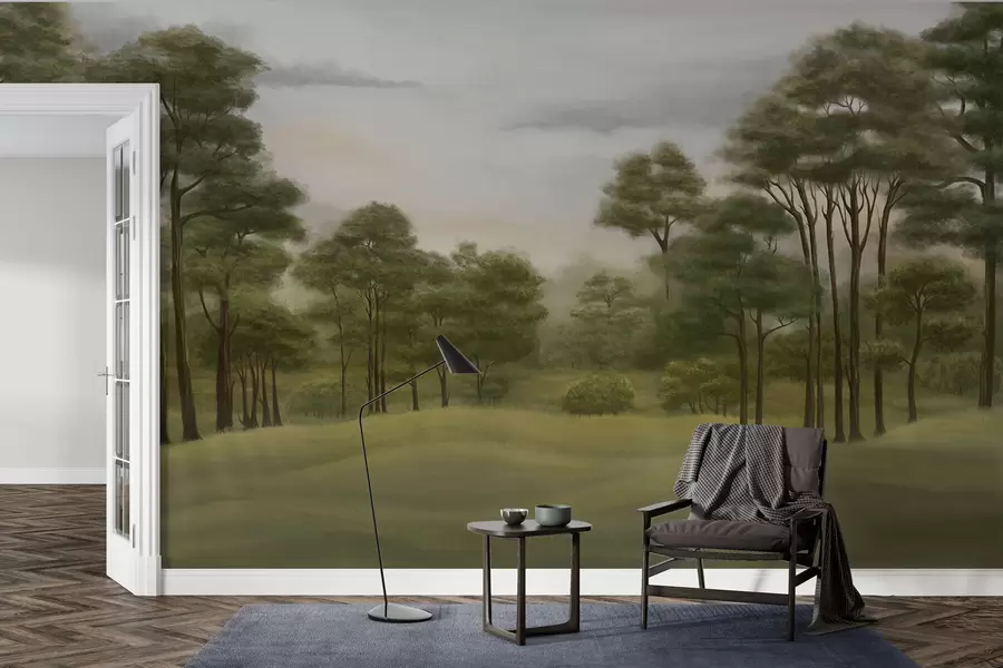 Fototapet Klidná lesní krajina v jemných odstínech w02193