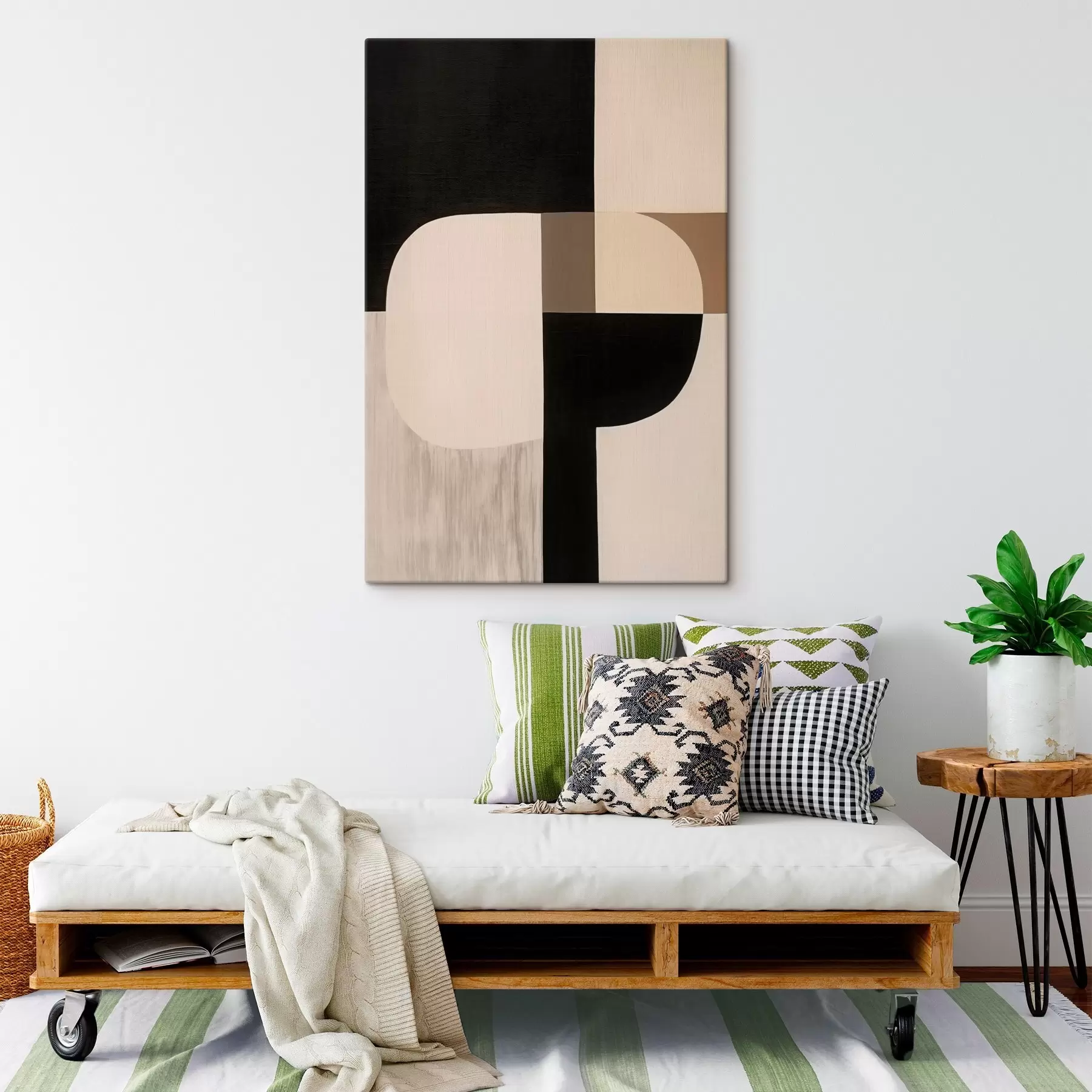 Obraz Monochromatická geometrická abstrakce Č. s46993