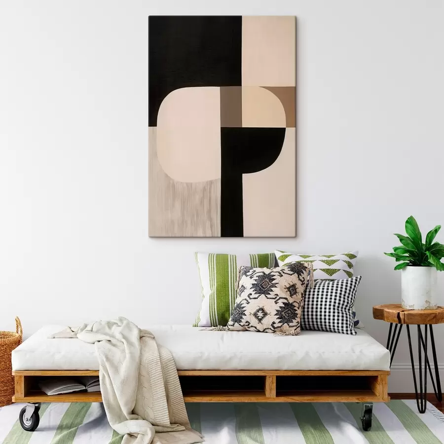 Obraz Monochromatická geometrická abstrakce Č. s46993