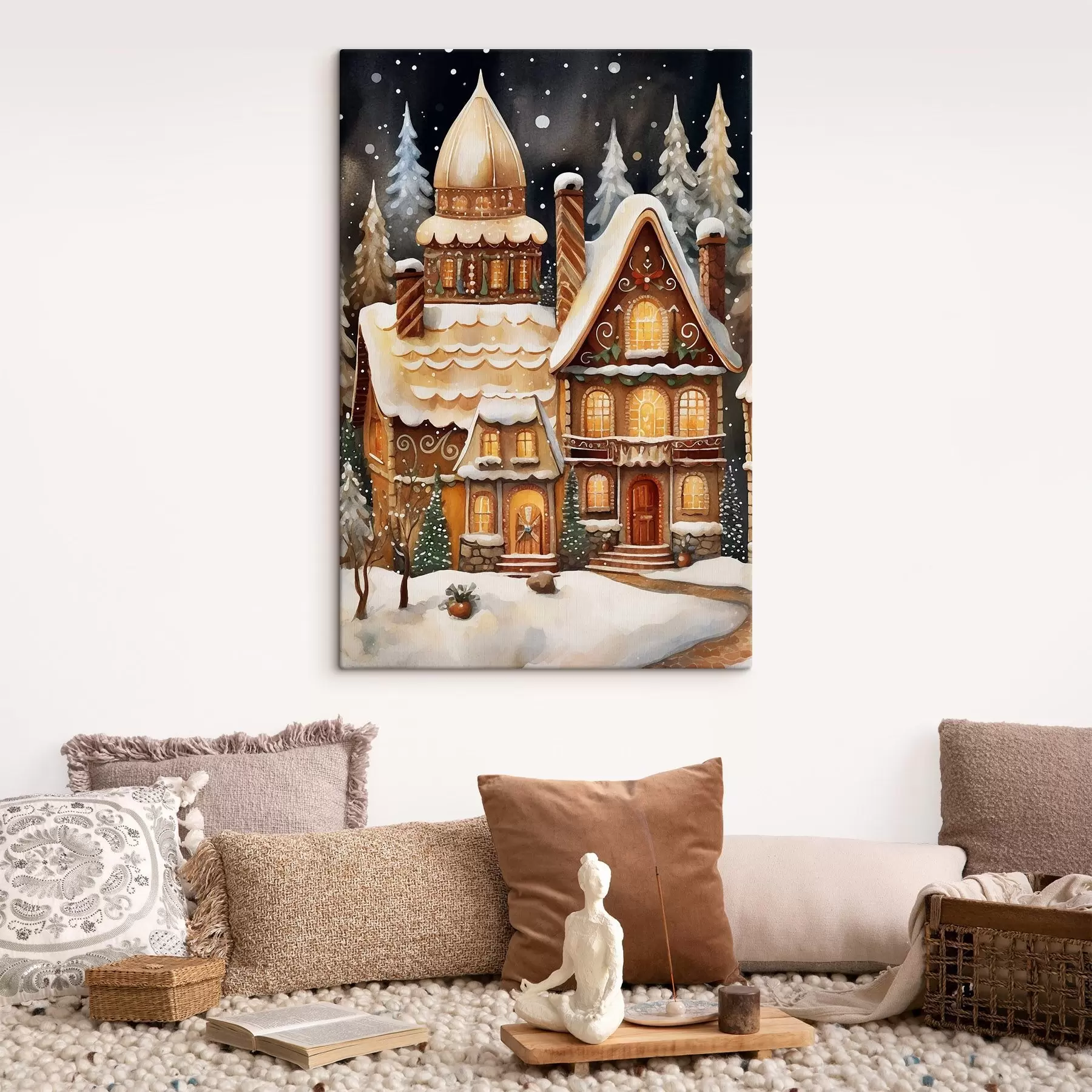 Obraz Zasněžené domy v lese Č. s46985