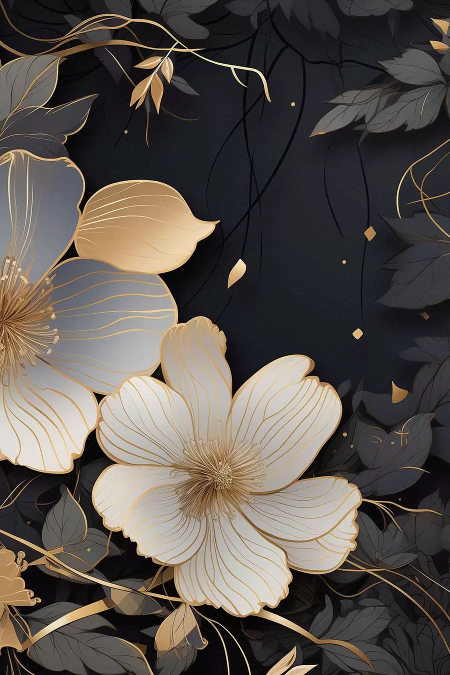 Obraz Velké květiny na tmavém pozadí Č. s46885