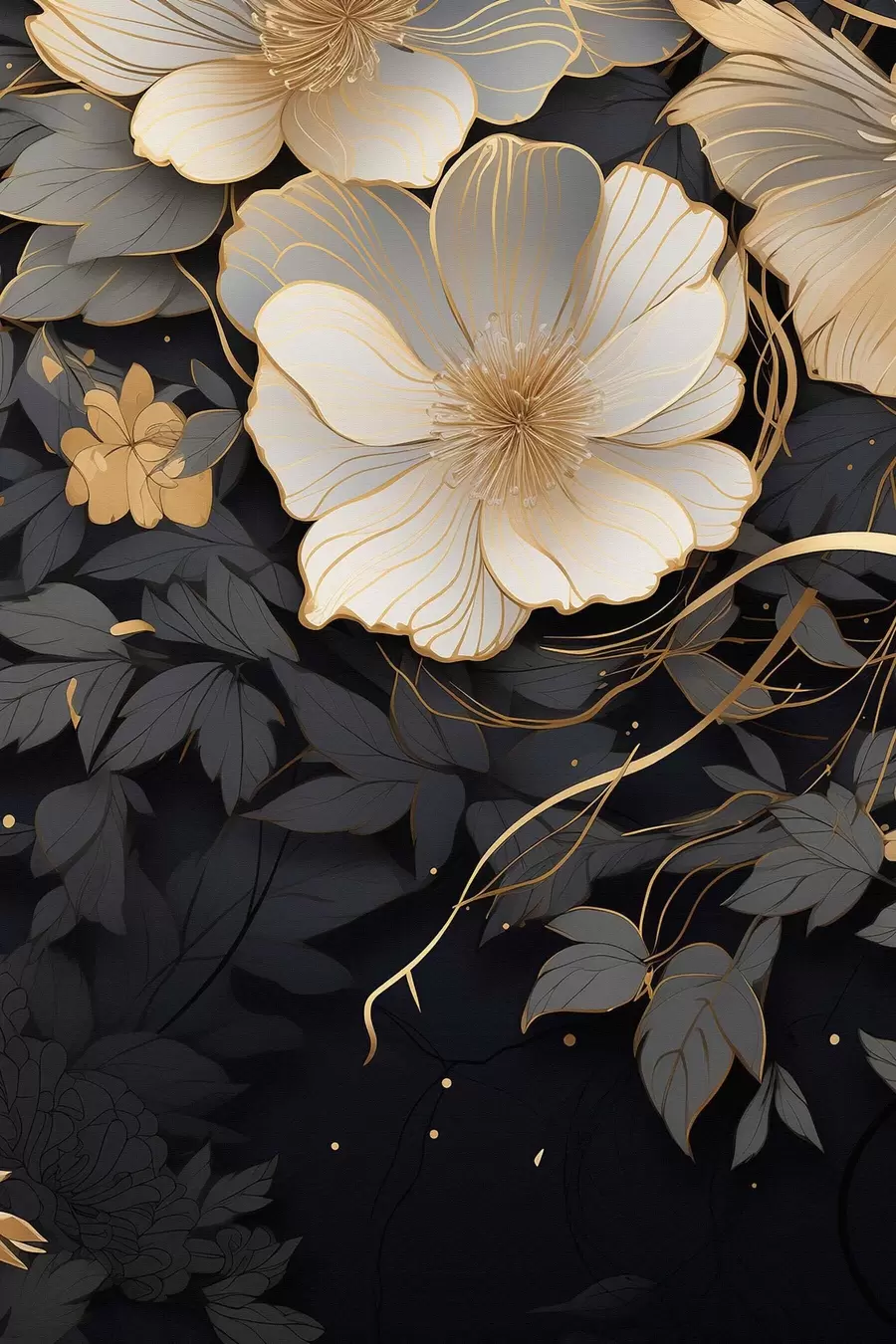 Obraz Abstraktní květiny na tmavém pozadí Č. s46886