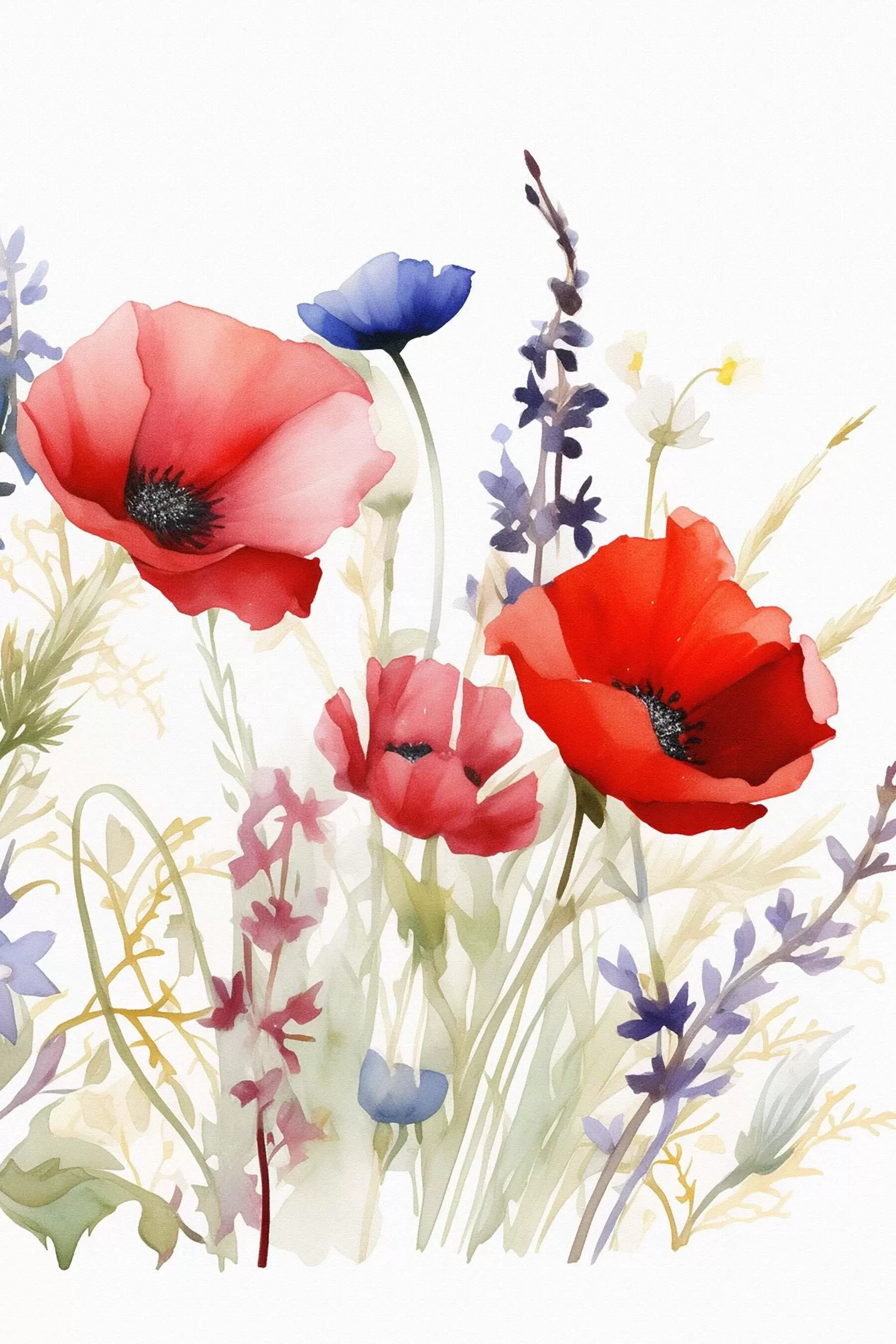 Obraz Květenství máku, imitace akvarelu Č. s46888