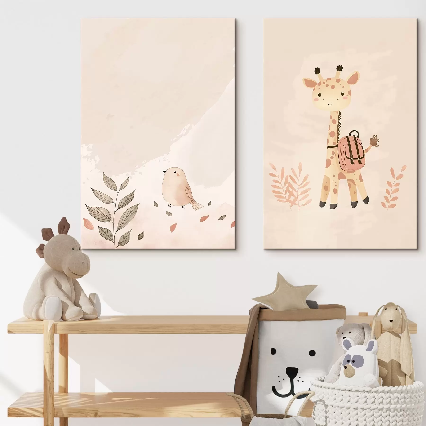 Obraz Žirafa a pták Č. m01148