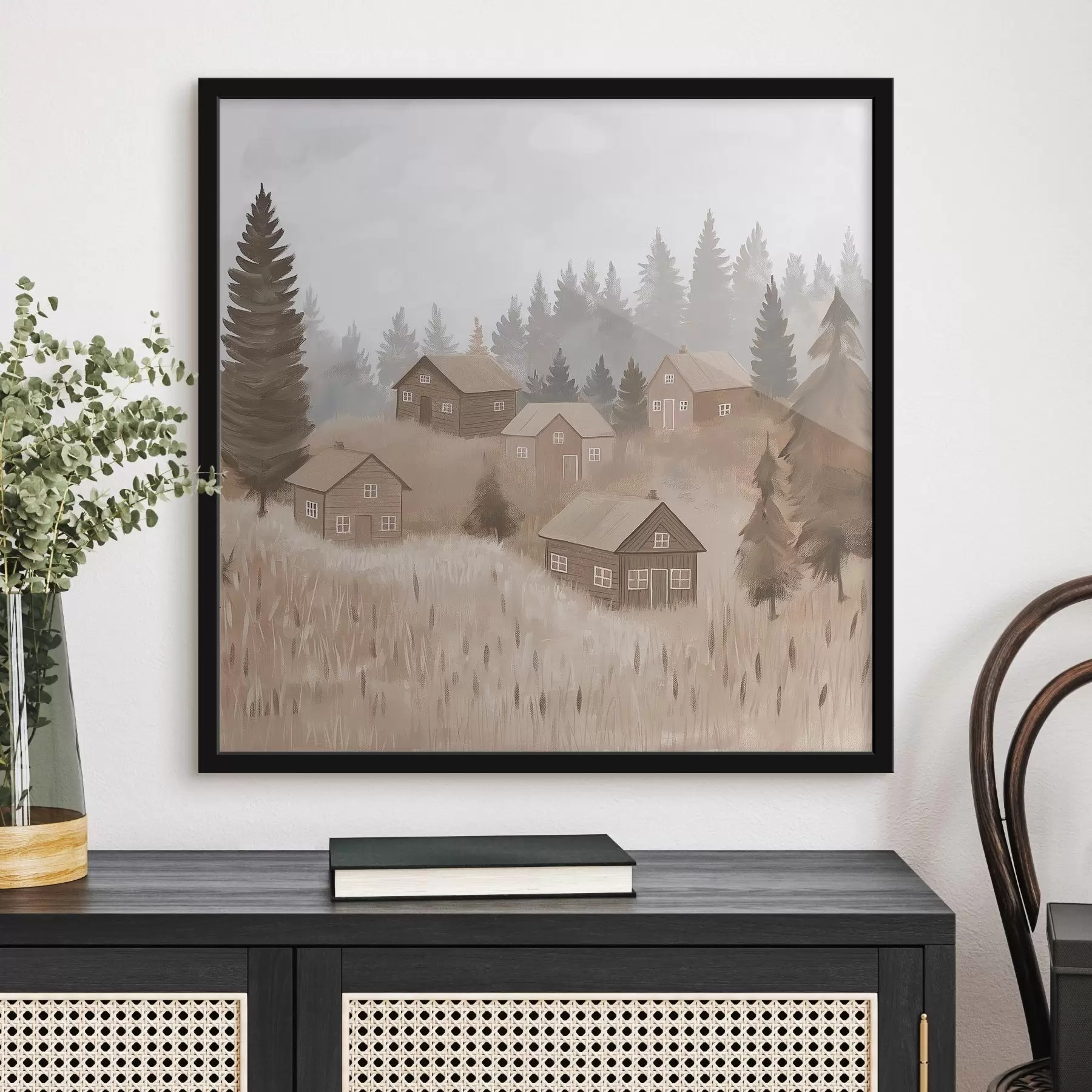 Fototapet Domy v lese f47075