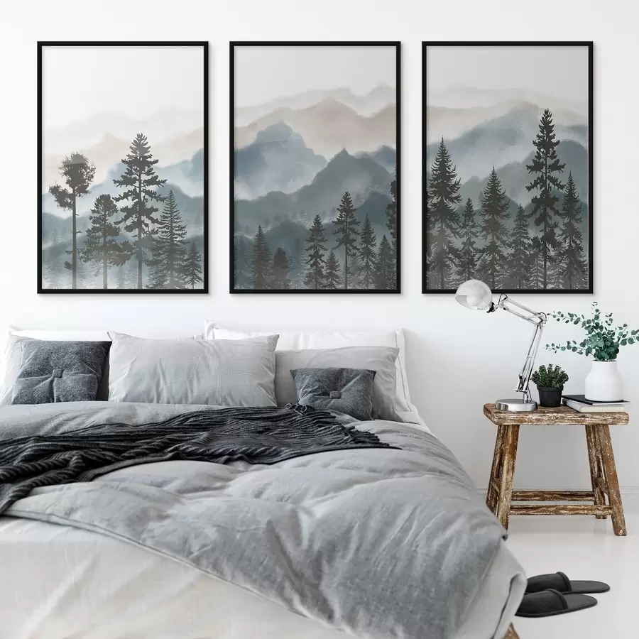 Fototapet Klidné hory a siluety stromů d00244