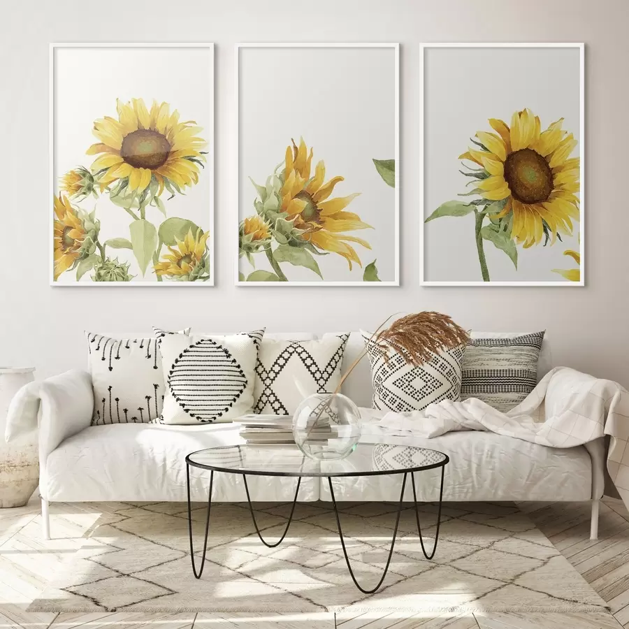 Fototapet Barevné akvarelové slunečnice d00334