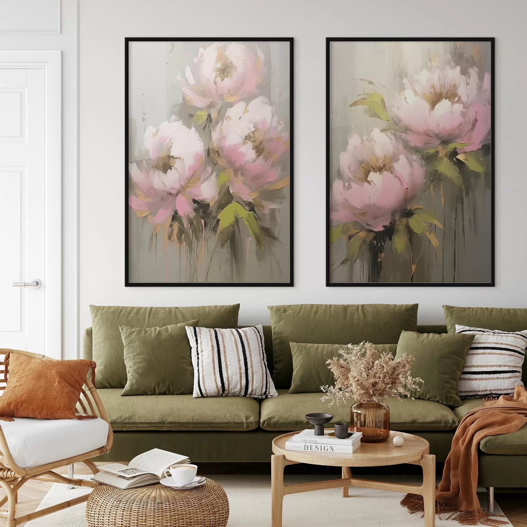 Fototapet Růžové květy pivoněk d00401