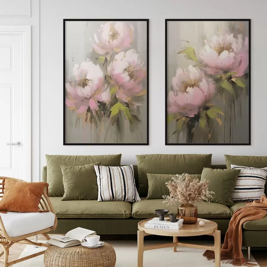 Fototapet Růžové květy pivoněk d00401