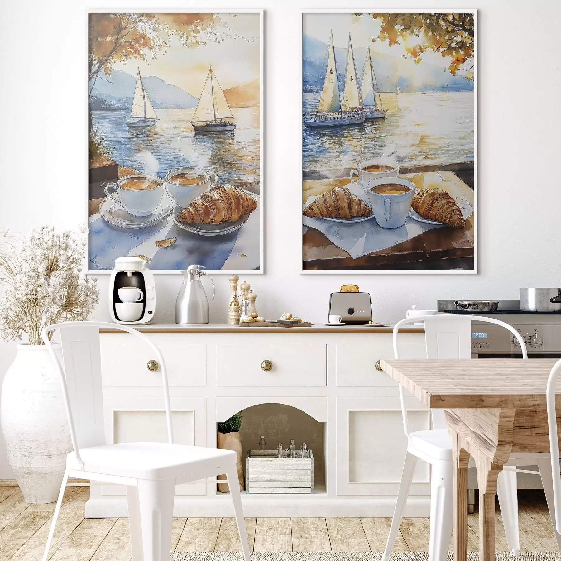 Fototapet Západ slunce na jezeře s kávou, plachetnice, příroda, cestování d00407