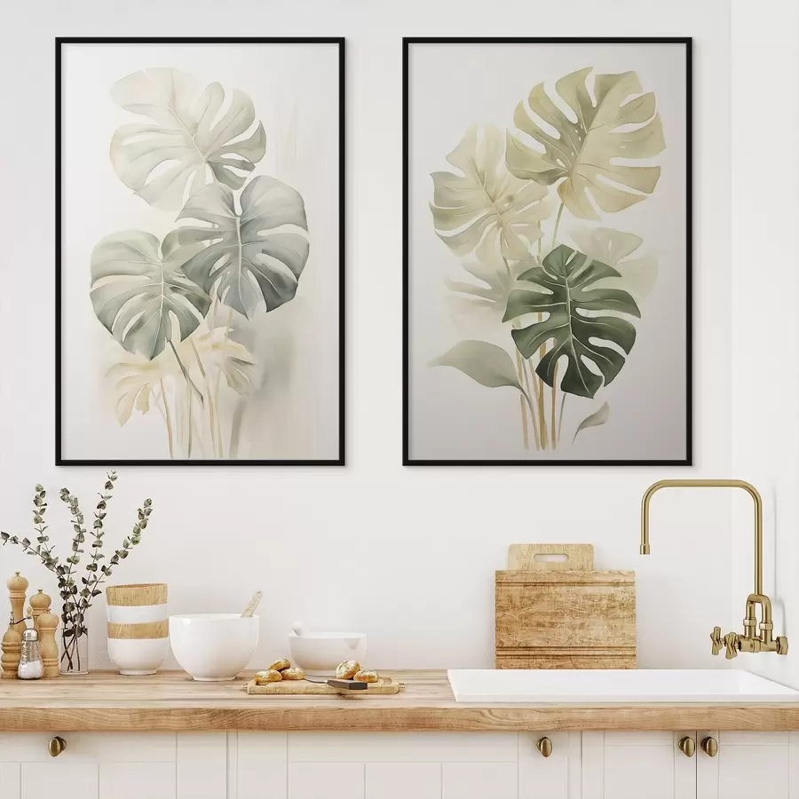 Fototapet Monstera listy, tropické listy d00429