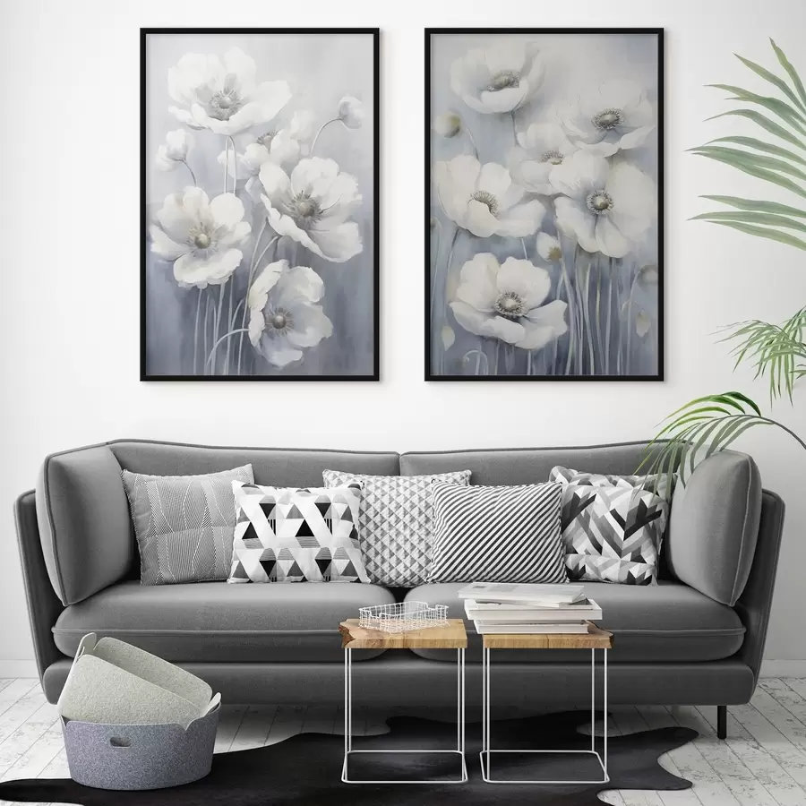 Fototapet Bílé vintage květiny d00430