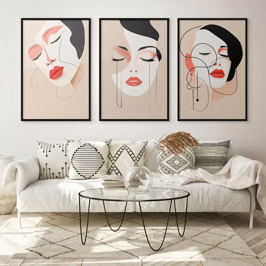 Fototapet Harmonie, Tři tváře, Jasné barvy d00454