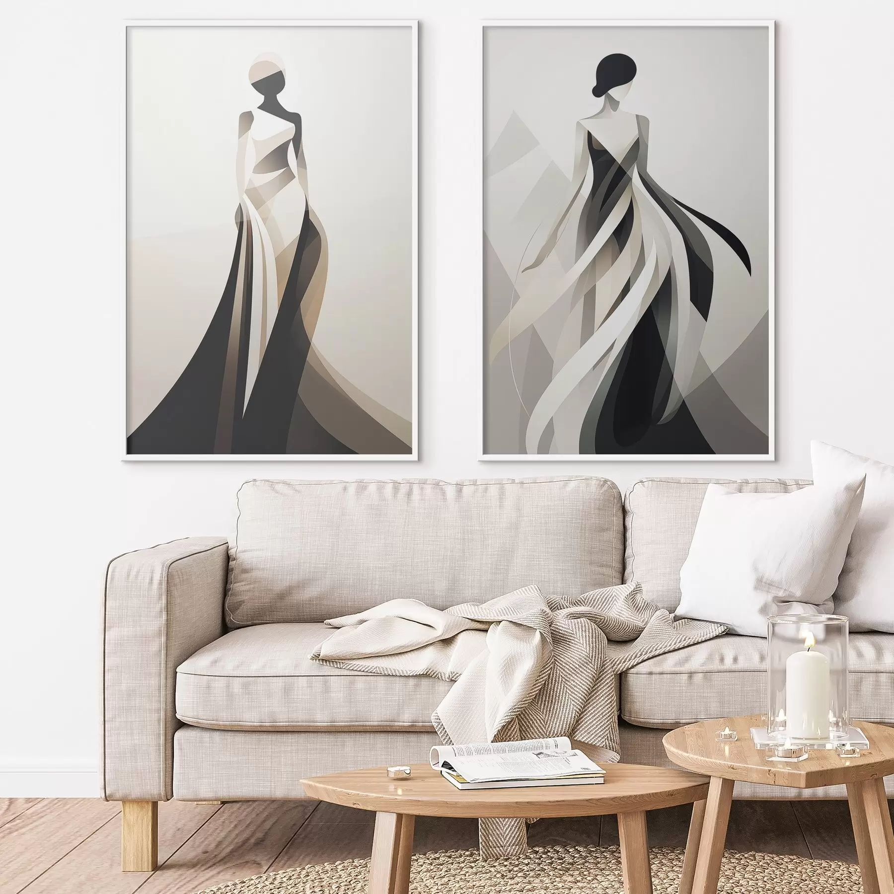 Fototapet Kompozice siluety ve světlých a tmavých odstínech d00465