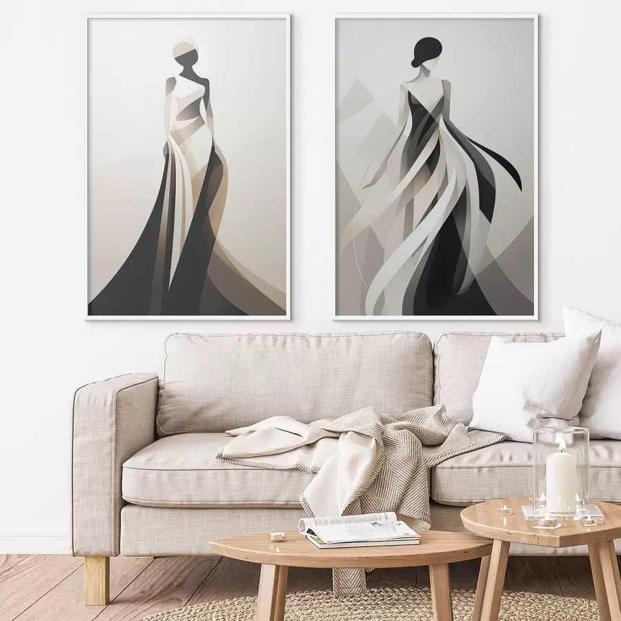 Fototapet Kompozice siluety ve světlých a tmavých odstínech d00465