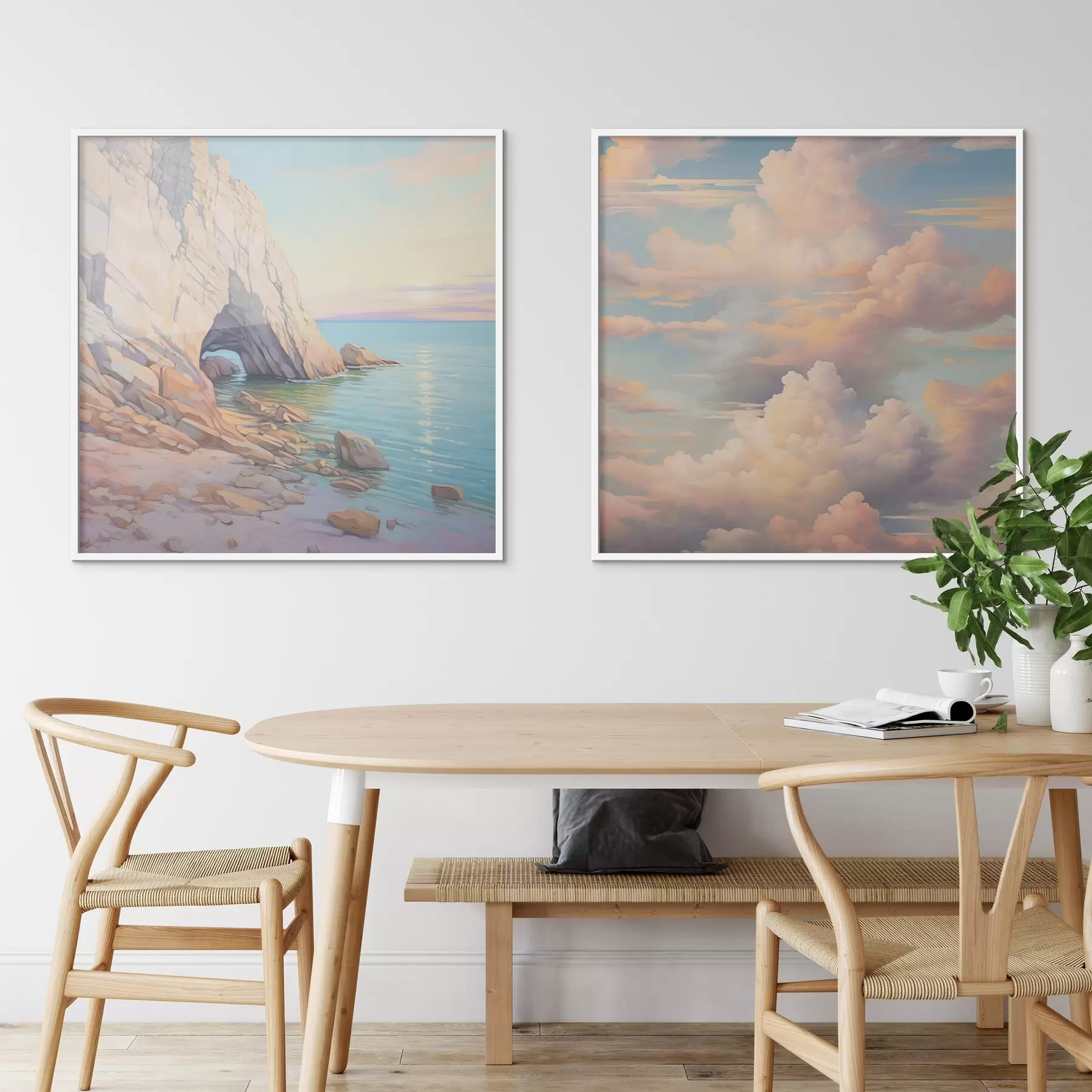 Fototapet Vlna na skalnatém břehu a obloha s mraky d00487