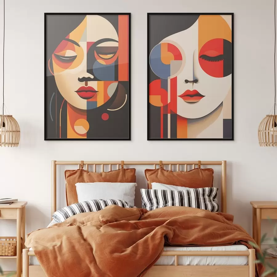 Fototapet Geometrické portréty žen d00501