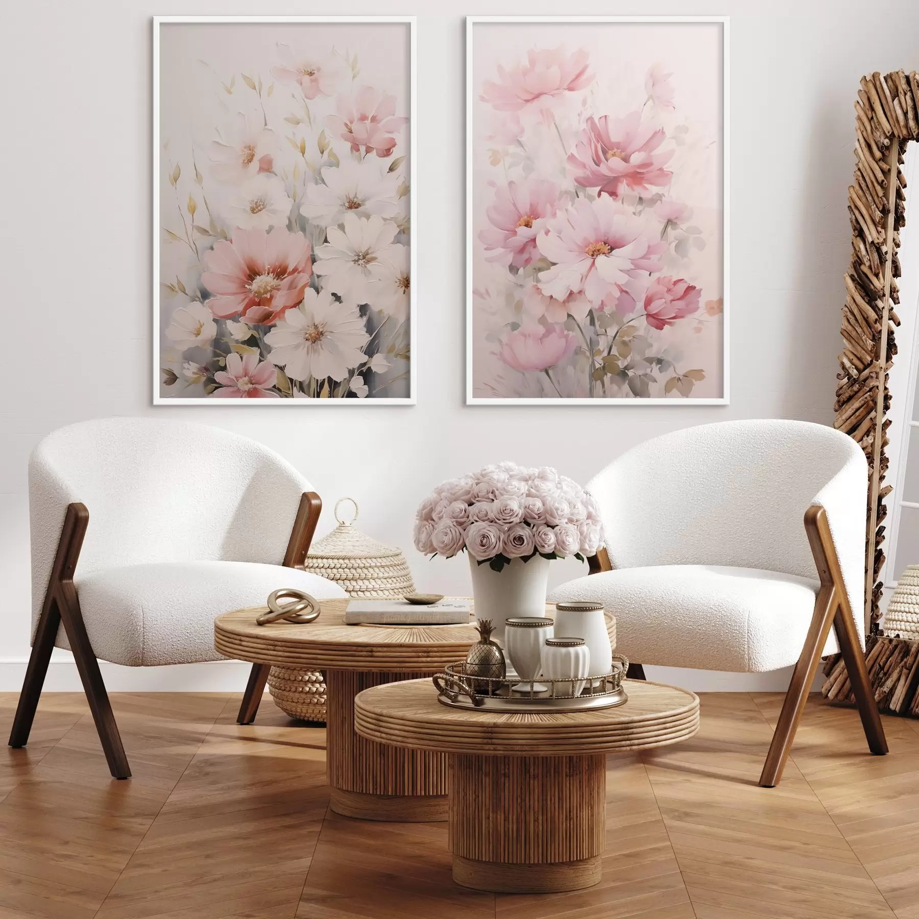 Fototapet Jemné květiny imitace malby d00504