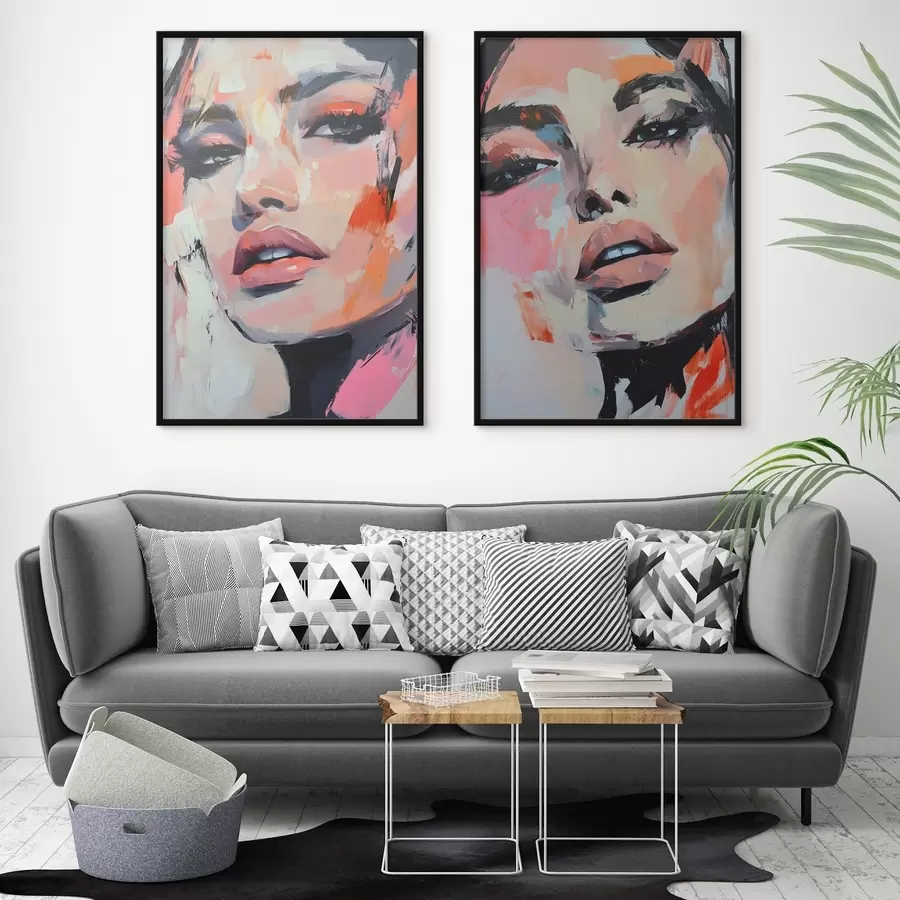 Fototapet Portréty žen s imitací tahů d00508