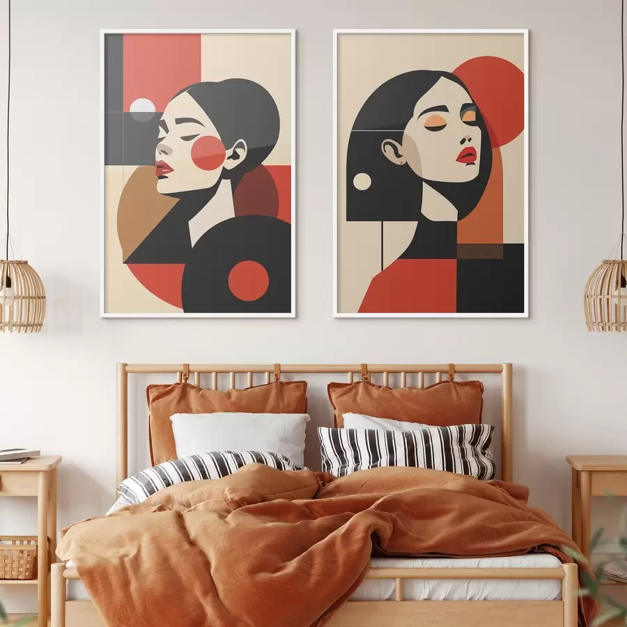 Fototapet Portréty žen ve stylu Bauhausu d00516