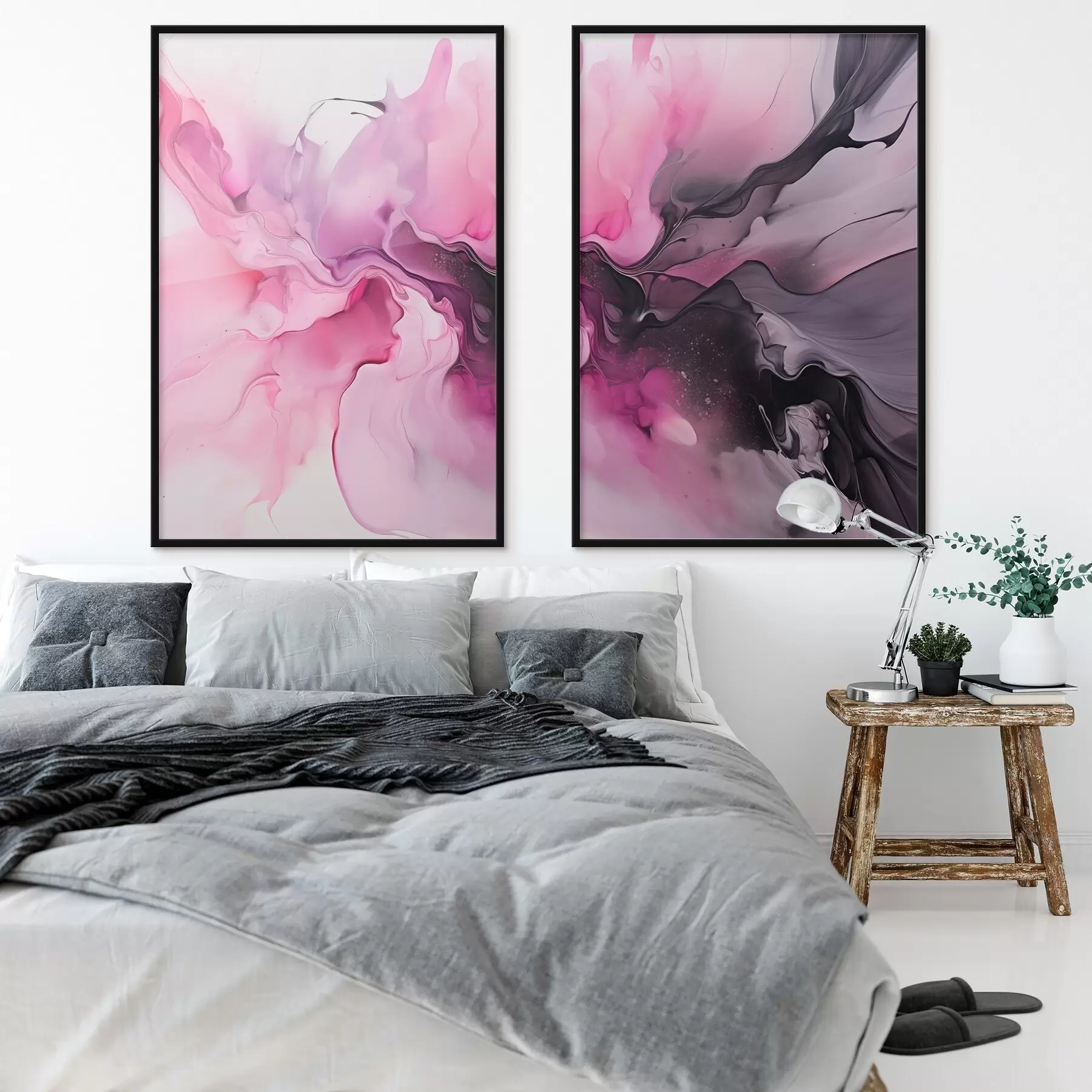 Fototapet Abstraktní víry růžové, fialové a černé barvy se prolínají v plynulé organické kompozici a vytvářejí pocit pohybu d00532