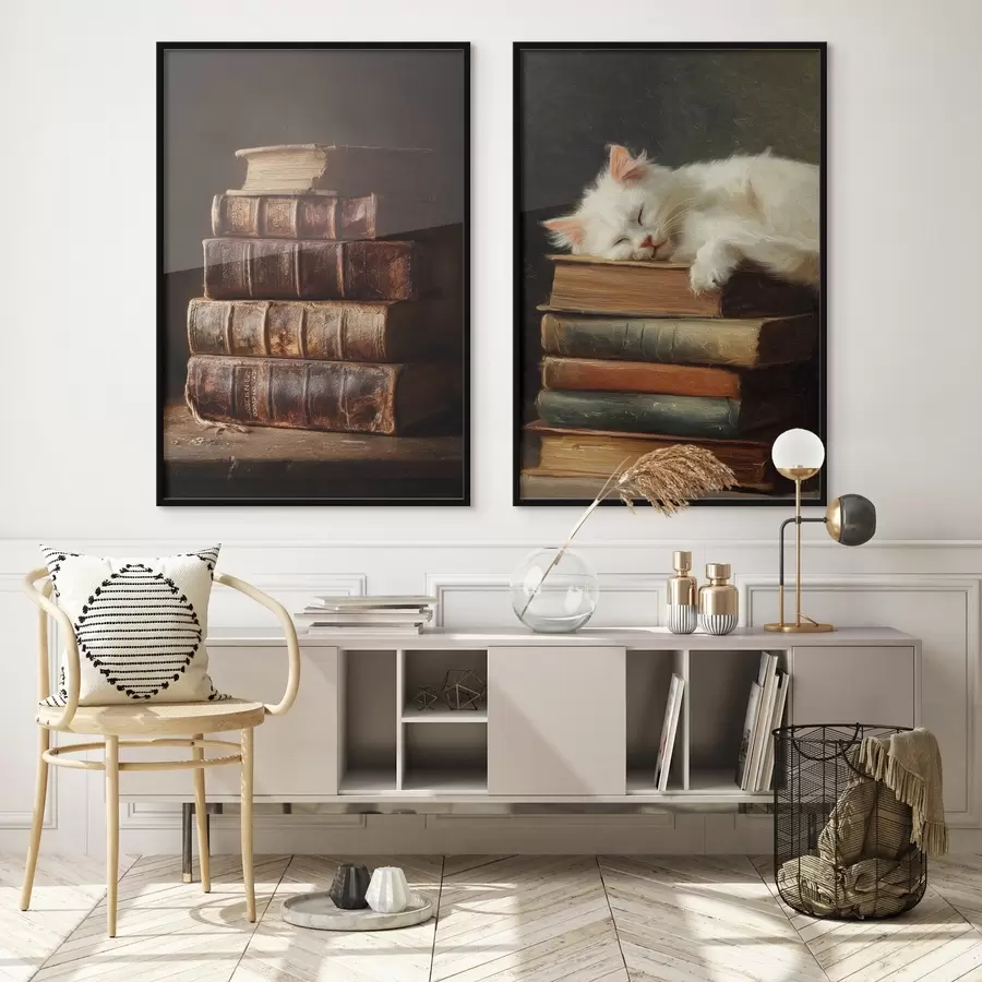 Fototapet Kočka na knihách d00919