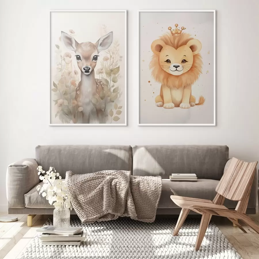 Fototapet Jelen a lev d00922