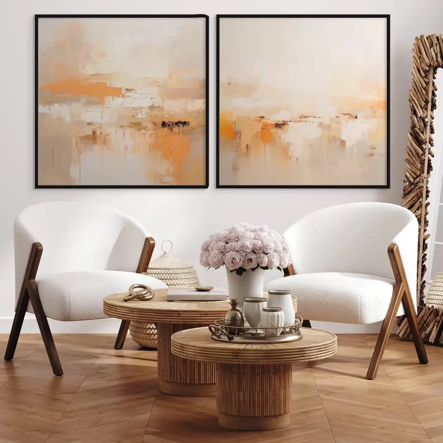 Fototapet Světlá abstraktní malba v podzimních odstínech d00895